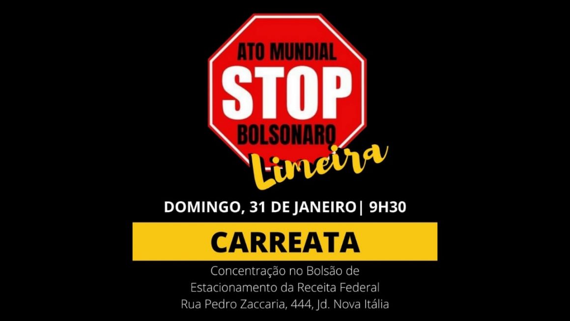 Limeira terá carreata em protesto contra o presidente Bolsonaro