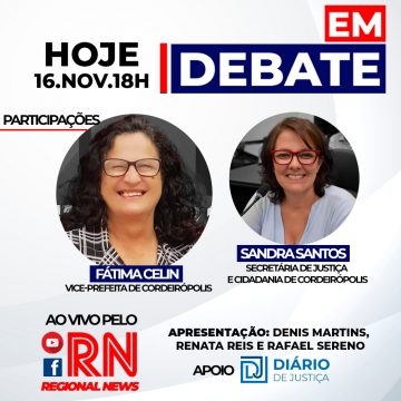 Programa “Em Debate” entrevista Fátima Celin e Sandra Santos, vice-prefeita e secretária em Cordeirópolis