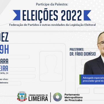Câmara de Limeira sedia palestra sobre novidades da legislação eleitoral