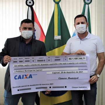 Câmara de Capivari devolve R$ 1 milhão à Prefeitura