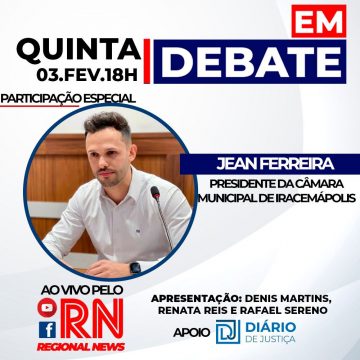 Programa “Em Debate” entrevista Jean Ferreira, presidente da Câmara de Iracemápolis