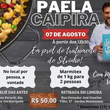 Paella caipira está à venda para ajudar em campanha para tratamento de advogado de Limeira