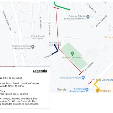 Obra de recomposição asfáltica altera trânsito em Limeira neste final de semana