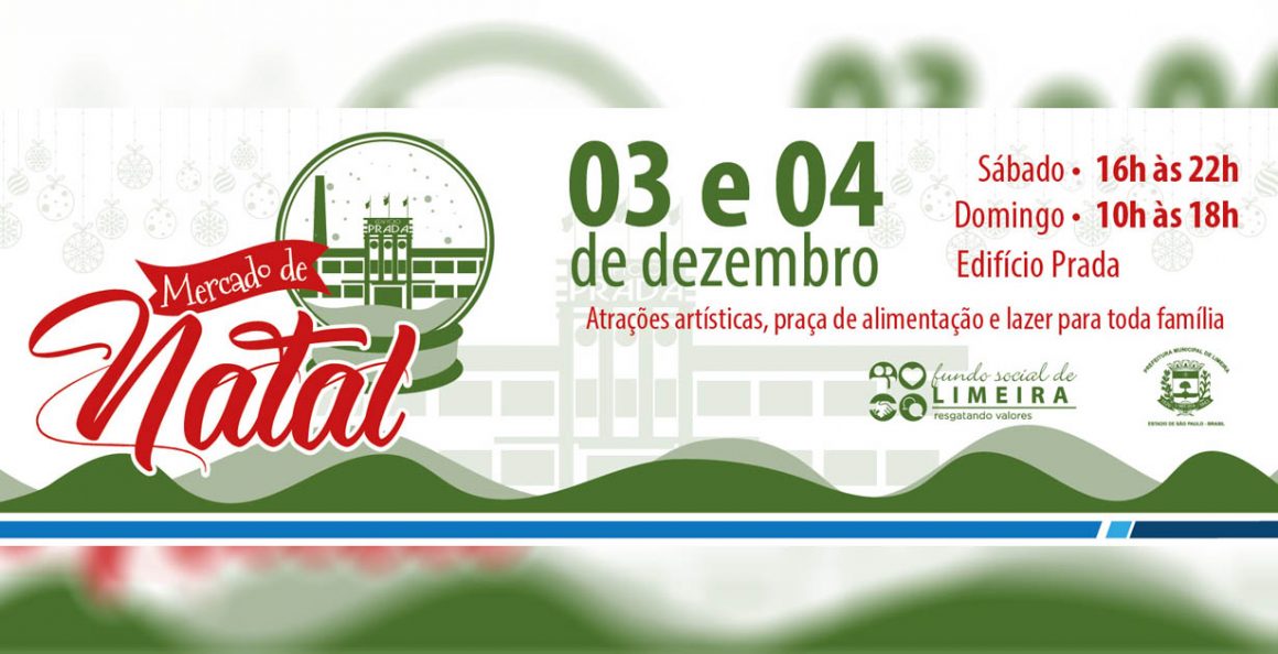 Mercado de Natal continua neste domingo em Limeira no jardim do Edifício Prada
