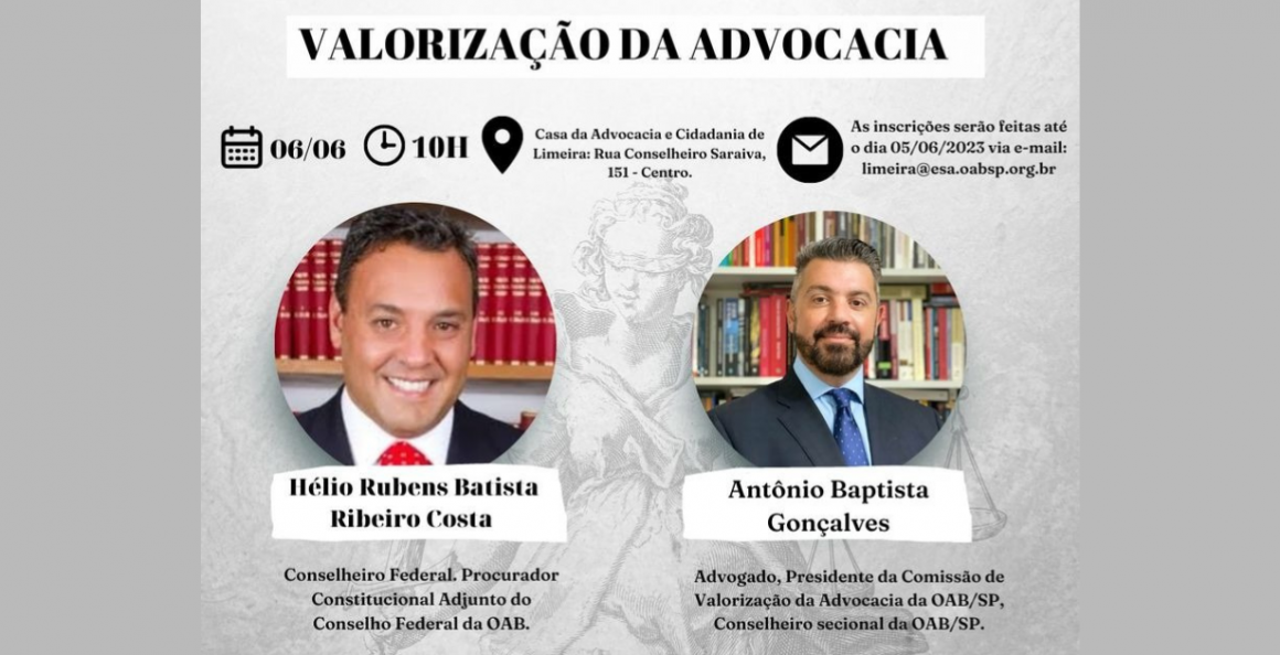 OAB Limeira promove palestra sobre valorização da advocacia