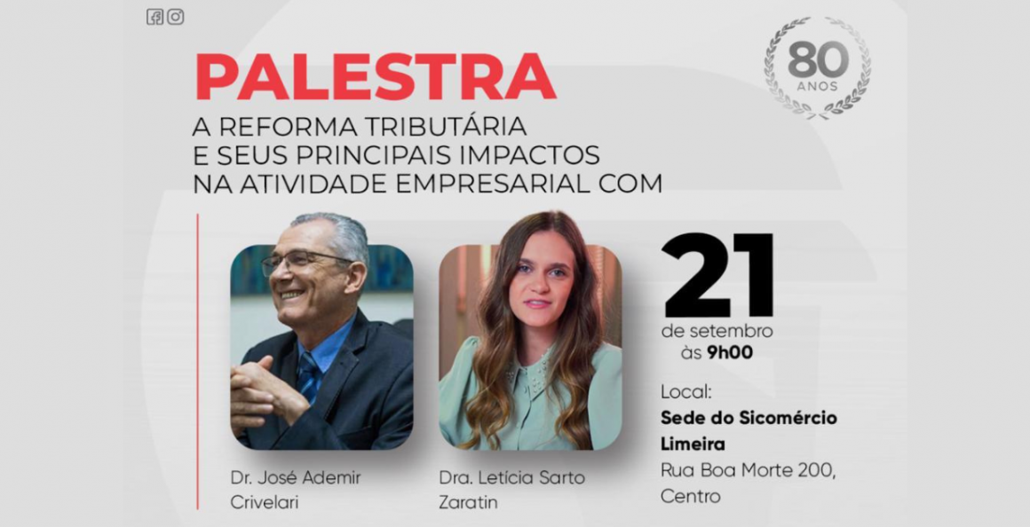 Sicomércio realiza palestra em Limeira sobre impactos da reforma tributária nas empresas