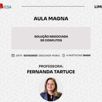 Aula Magna com Fernanda Tartuce na OAB Limeira é nesta segunda