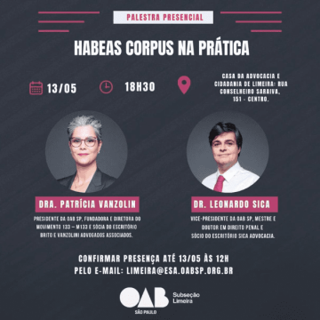 Limeira recebe palestra sobre habeas corpus com presidente e vice da OAB-SP